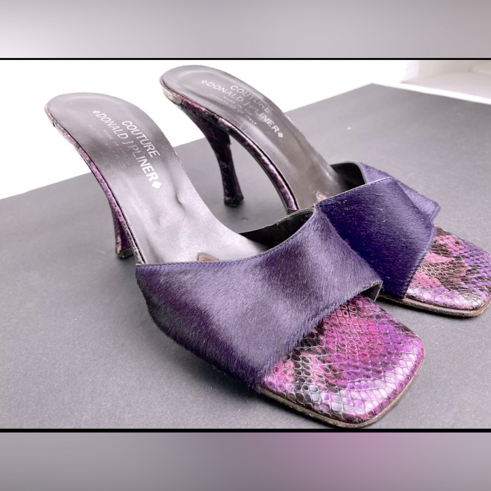 Donald J Pliner Faux fur heeled mules